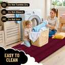 OLANLY Thick Bathroom Runner Rugs 47x20, Extra Absorbent Chenille Striped Bath Rugs, Rubber Backing, Machine Wash Dry, Long Bath Mats for Bathroom, Tub and Shower, Home Decor Accessories, Burgundy