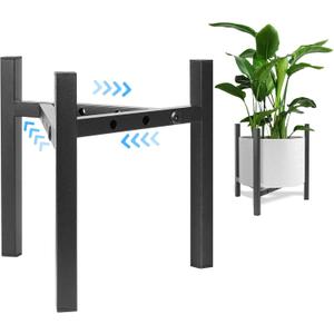Airpark Plant Stand Indoor Adjustable, Metal Modern Plant Stand, Heavy Duty Stable Plant, Fit 8-12 inch Pots, Number of Items-3, Color-Black (Pot & Plant Not Included)