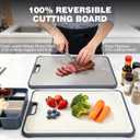 Extra Large Titanium Cutting Board for Kitchen with Juice Groove, Non Toxic 2-in-1 Cutting Boards for Chopping, Serving, Bread, Meat, Veggies, Pure Titanium and Wheat Straw PP, 17 x 12 inch