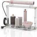 Storage Holder for Dyson Airwrap Attachments - Acrylic Hairdryer Organizer with Cord Hanger, Compatible with Dyson Diffuser, Curlers & Brushes Attachments for Bathroom Vanity and Hairsalon