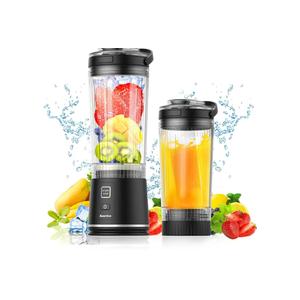 Personal Size Portable Blender for Shakes & Smoothies, 16oz Mini Small Smoothie Blender with On Go Lid & Sip Lid, 26000RPM Rechargeable Cordless Electric Blender for Travel Gym Office