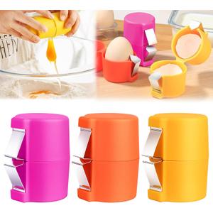 3 Pcs Egg shell opener, Eggshell opener, Egg Clip for Raw Eggs, Egg PeelerNot for Hard-boiled eggs, Home kitchen Gadgets to Quickly Cut Eggshells (Pink-Yellow-Orange)