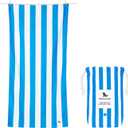 Dock & Bay Beach Towel - Quick Dry, Sand Free - Compact, Lightweight - 100% Recycled - Includes Bag - Cabana - Bondi Blue - Large (160x90cm, 63x35)