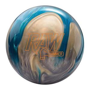 Hammer Bowling Products Raw Hammer PRE-DRILLED Bowling Ball- Blue/Silver/White 13lbs
