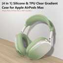 Silicone Case Cover for AirPods Max 2 Headphones,Clear Soft TPU Ear Cups Cover/Ear Pad Case Cover/Headband Cover for AirPods Max 2/1 (2026/2024/2020),Transparent Accessories for Apple AirPod Max,Green