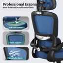 TRALT Office Chair Ergonomic Desk Chair, 330 LBS Home Mesh Office Desk Chairs with Wheels, Comfortable Gaming Chairs (Dark Blue)