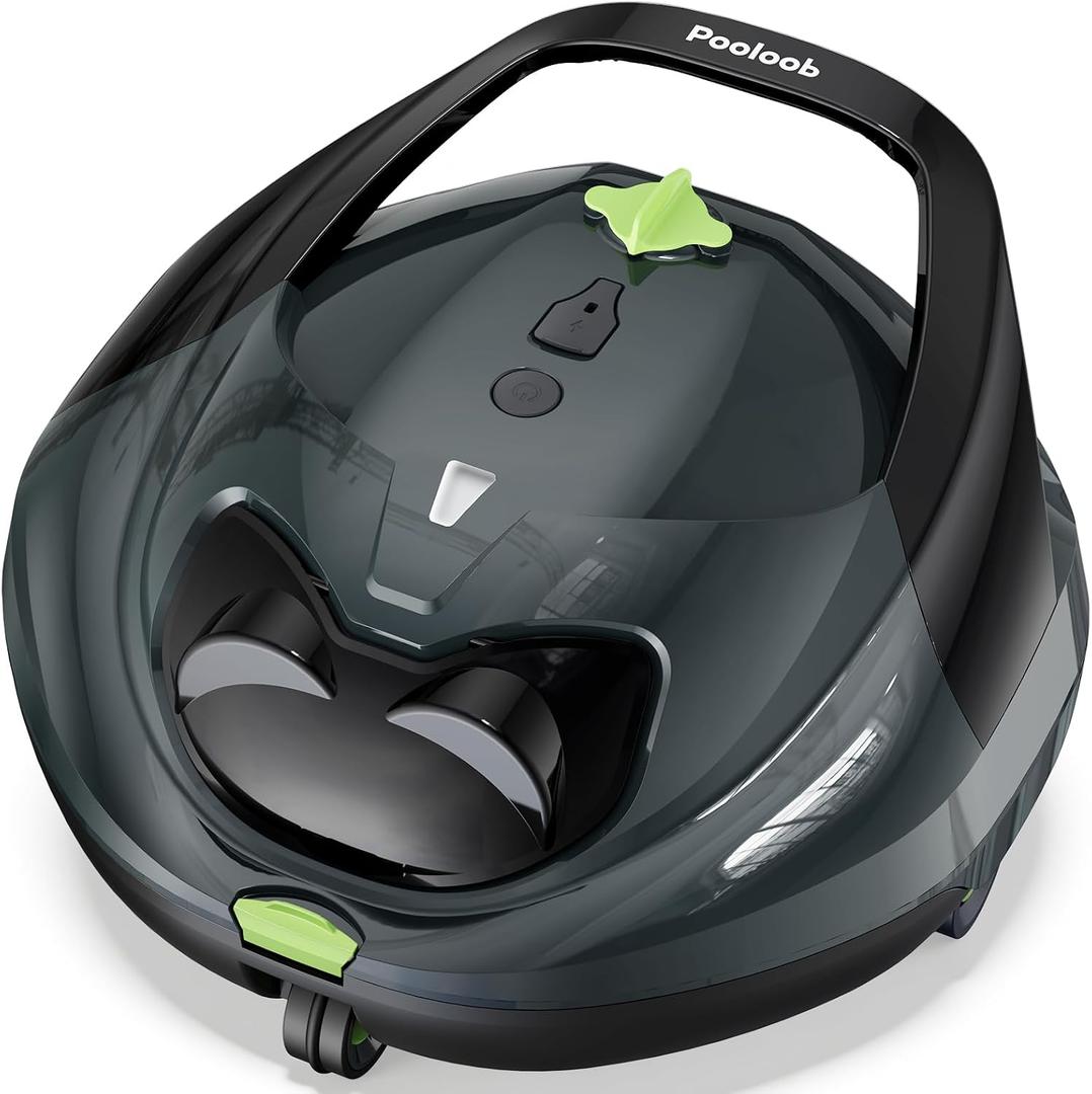 Pooloob PF1 Cordless Pool Vacuum Cleaner Robot for Daily Pool Maintenance, Floor Only Cleaning for Above/In Ground Pools, Triple Filtration, Floating Buoy & Tether, Not for Initial or Deep Cleaning