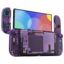 eXtremeRate DIY Replacement Shell Buttons for Nintendo Switch 2, Full Set Rear Back Plate Controller Housing with Button for Switch 2 Handheld Console & Joycon 2 - Deluxe Version - Clear Atomic Purple