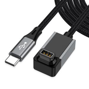 AGVEE 2 Pack 3.3ft Angled Replacement Charger Cable for Coros Smartwatch, 90 Degree Braided Cord for Coros Pace 3/Pace 2/Apex 2 Pro/Apex 2/Apex/Vertix 2/Vertix, Dark Gray