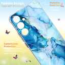 for Samsung Galaxy A57 Case 5G Flowers and Marble Slim Anti-Drop Shockproof Protective Soft Shockproof Clear Phone Protective Covers 6.7 Inch for Women (Golden Tides)
