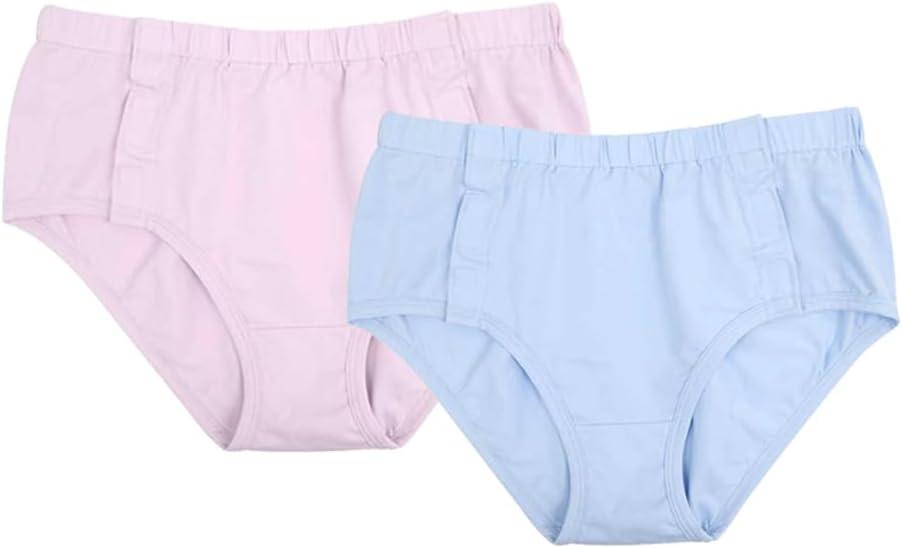 Comfortable Adaptive Underwear - Hospital-Ready Undergarments for Elderly Women with Easy Closure and Elastic Design, Ideal for Post-Surgery and Incontinence Care (Pink+Blue, Medium)