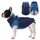 ASENKU Reflective Dog Coat with Built-in Harness, Windproof Fleece-Lined Dog Jacket for Small, Medium, Large Dogs, Warm Winter Vest with Turtleneck & Zipper (Navyblue M)
