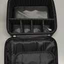 Relavel Travel Makeup Train Case Makeup Cosmetic Case Organizer Portable Artist Storage Bag with Adjustable Dividers for Cosmetics Makeup Brushes Toiletry Jewelry Digital Accessories Black (Small)