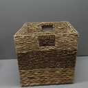 CHI AN HOME 13x13x13 Storage Cube Bins Wicker Storage Basket for Cube Shelf, Natural Foldable Square Baskets for Storage, Large Woven Cube Storage Bin with Handle, Baskets for Pantry, Bedroom Set of 4