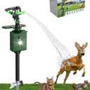 Solar Motion-Activated Animal Repellent Sprinkler with Metal Stake