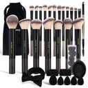 MAANGE Makeup Brushes 30 Pcs Makeup Kit, Multi-functional Makeup Tool Set with 20 Pcs Makeup Brush Foundation Brush Make up Brushes Set with Bag,Black