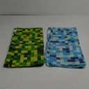 Fun Express - Pixel Checker Bandanas - Apparel Accessories - Hats - Bandannas -  Blue and Green, 10 Pieces