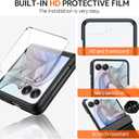 NINKI Compatible for Motorola Razr 2024 Plus Case with Built-in Screen Protector,Hinge Protection Case for Moto Razr 50 Ultra Shockproof Ultra Slim Case for Moto Razr 2024 Plus Black