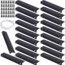 20 Pcs Adhesive Edge Finger Pulls, Adhesive Drawer Pulls Black/Gold Finger Edge Pulls Aviation Aluminum Concealed Handle No Drill Furniture Handles for Home Kitchen Door Drawer Cabinet (Black, 150 mm)