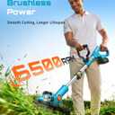 SEESII String Trimmer, 13" Electric Weed Wacker with 240000mAh Batteries and Charger, 21V Brushless Weed Eater with Telescopic Pole(42"-56"), Auto-Feed, Lightweight Cordless Edger for Yard/Lawn