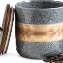 Miamolo Spice Jars with Airtight Lid, Coffee Container Canister Kitchen Food Storage Jars for Spice Sugar Tea Bag, Stackable Decorative Jars for Countertop, Grey & 37 fl.oz