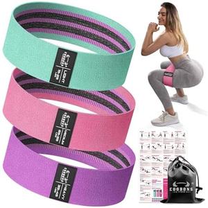 Fabric Resistance Bands for Working Out - Exercise Bands for Women and Men, Booty Bands for Legs and Glute, Yoga, Pilates, Rehab, Fitness and Home Workout