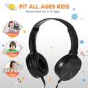 Kids Headphones Bulk 6 Pack for School Classroom Student, Wholesale Wired Durable Earphones Class Set for Children Toddler Teens Boys Girls and Adult (HY450, 6 Black)