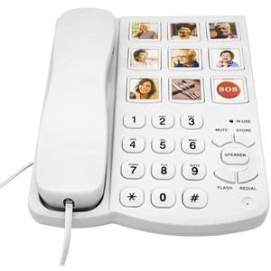 Corded Phones for Seniors - 9 One-Touch Memory Speed Dialing Desktop Landline Telephone for Office, Front Desk, Home, Hotel