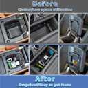 Center Console Organizer Compatible with 2020-2024 Land Rover Defender Armrest Storage Box and Armrest Hidden Tray Middle Console Organizer Interior Accessories-ONLY for Refrigerator