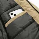 TUAOVA Men's Winter Coats Thicken Parkas Waterproof Windproof Detachable Hood Long Padded Puffer Jacket (Beige, L)
