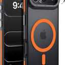 Magnetic for iPhone Air case, with Camera Lens Protector [10Ft Military-Grade Protection] Compatible with fit MagSafe Slim case for iPhone 17 Air 6.5 inch, Orange Bumper
