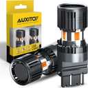 AUXITO CANBUS 3157 LED Bulbs Amber Yellow with Built-in Resistor 3156 3457A 4057 4157 Anti Hyper Flash Error Free Front Rear Turn Signal Lights and Blinker Maker DRL Parking Lights, Pack of 2