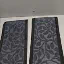 Aucuda Stair Treads Outdoor for Elders and Dogs on Wooden Steps, 30" x 8.5" (2pcs )Non Slip Stair Runner Rug Heat Insulation Rubber Backing, Gray Floral Staircase Mat Carpet for Indoor Grip Farmhouse. (Grey Leaves)