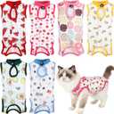 6 Pack Recovery Suit for Cats, Breathable Female and Male Onesie Cat Recovery Suit E Collar Alternative Pajama for After Surgery Spay Abdominal Skin Anti Licking (Medium)