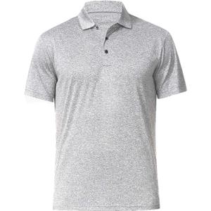 Men's Dry Fit Golf Polo Shirt (Large, Light Grey)
