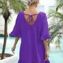 LuckyMore Women's Beach Swimsuit Cover Ups Ruffle Bathing Suit Swim Coverup Dress Swimwear