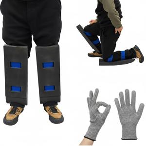 Toe Knee Crawler Knee Pads for Attic Work with Free Gloves 60 High-Density Foam Shin Protection, Non-Slip Wide Straps, Lightweight Crawling Gear for Construction, Insulation & Flooring