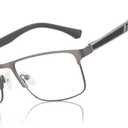 ZENOTTIC Blue Light Glasses Men : Black Reading Glasses Men - Square Frame Computer Glasses - Anti Glare Metal Readers (01 Grey)