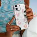 Toycamp for iPhone 16 Case Cute - Women Girly Girls Glitter Phone Cover 16 Kawaii Sparkle Bling Shine Aesthetic Pretty Unique Wave Design Funda for Apple 16, Heart