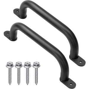 13'' Black Safety Handles for Playground Outdoor Pack of 2 - Metal Playset Handle, Swing Set Grab Bars, Playhouse Treehouse Handle, Kids Safety Rail for Jungle Gym, Home Gym, Rock Wall