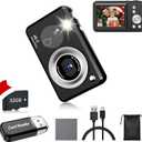 Digital Camera, FHD 1080P Point and Shoot Kids Camera, with 32GB Card,16X Zoom Anti Shake,48MP Compact Portable Small, for Starter Kid Children Teen Student Girl Boy