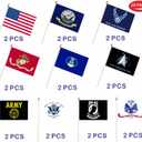 20 Pack Military Flag Set Small Mini Army Armed Forces All Branches Handheld Flags on Wooden Stick for Veterans Day,Memorial Day,US Fourth of July Decorations,5x8 Inch