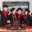 2 x Graduation Decorations 2026 Graduation Party Plates and Napkins Set Black Red Class of 2026 Graduation Party Supplies for Congrats Grad Party Decor, Serve 50