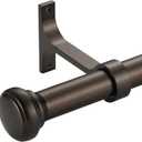 Heavy Curtain Rod,1 inch Long Curtain Rods for Windows 72 to 144 inch,Ceiling Mount Drapery Rods for Windows 72" to 144" with Premium Aluminum Brackets,Outdoor Curtain Rod for Patio,Antique Bronze