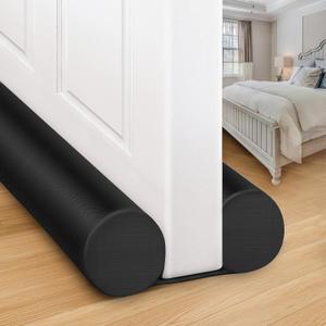 MAXTID Large Door Draft Stopper for Bottom of Door 36 Inch Under Door Draft Blocker Under Door Gap Filler Weather Stripping Adjustable Double Door Sweep Door Draft Guard Window Seal Black
