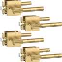 Asidrama 4 Pack Privacy Champagne Bronze Door Knob with Lock, Door Handles Interior for Bedroom or Bathroom, Heavy Duty Door Lever with Reversible Interior Door Handle for Left Right Sided Doors
