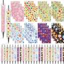 48 PCS Floral Pens Flower Ballpoint Pens Flower Notepads Set Back to School Gift Employee Gifts School Office Supplie, Wedding Favors, Floral Design, Bridal Shower Office Home Party Present Giving