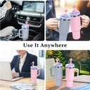 2 x 6pcs Stanley Straw Cover For Stanley Cup, Silicone Pink Cherry Blossom Flower Straw Topper fit 0.4in Straws
