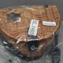Wicker Picnic Basket, Fishing Creel Basket, Carrying Gift Basket with Lid and Shoulder Strap