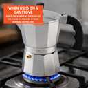 Imusa 6 Cup Stovetop Espresso Maker with Heart Shaped Knob, Silver